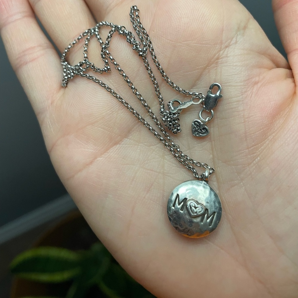 Lois Hill Silver 'Mom' Pendant Necklace